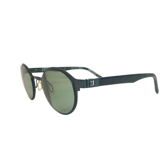 Sho + Eyeworks S2 Cambridge Round Black / Green Lens Sunglasses Unisex - Picture 4 of 6